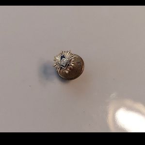Vintage Mason Double Eagle Compass Triangle 10K Gold Screw Pin Rare